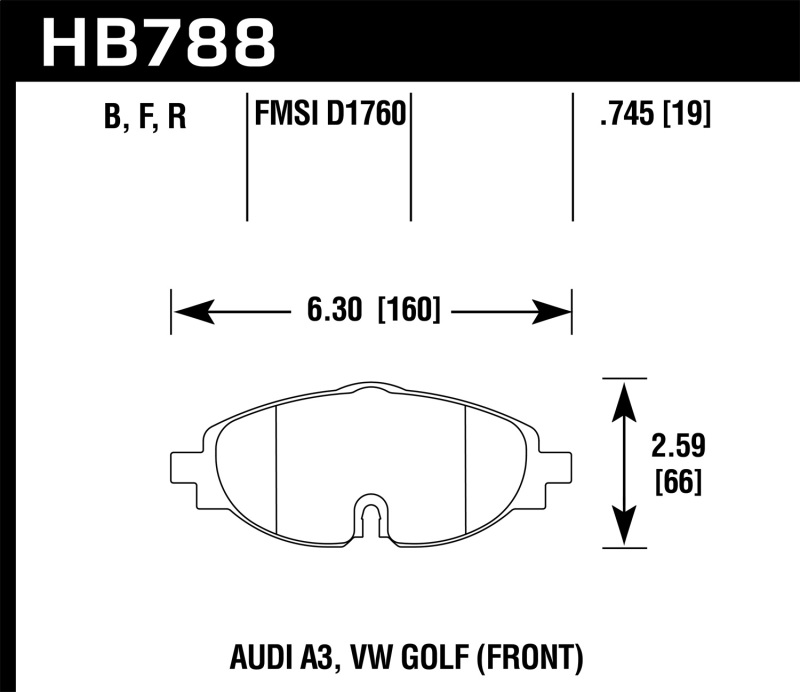 Audi A3 Brake Pads - Front - Hawk Performance - HPS Street - `15-`17 Audi A3 Brake Pads - Front - Hawk Performance - HPS Street - `15-`17
